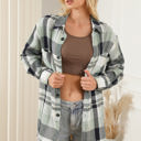 Large Green Plaid Button Up Patch Pocket Shirt